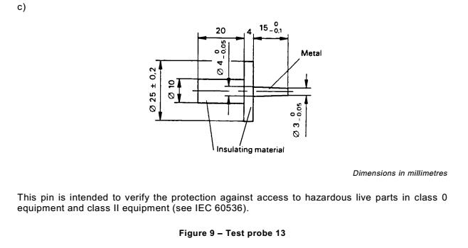 9 Accessability Test Finger Probe Conincal Pin Head 3 Mm IEC61032 Standard 0