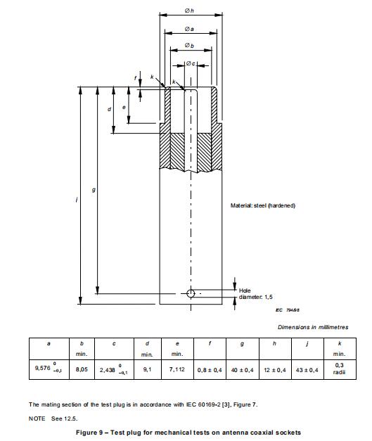 Phích cắm thử nghiệm cơ khí bằng thép kiểm tra ổ cắm đồng trục ăng-ten 9 Steel Mechanical Test Plug Applied To Test Antenna Coaxial Socket 0