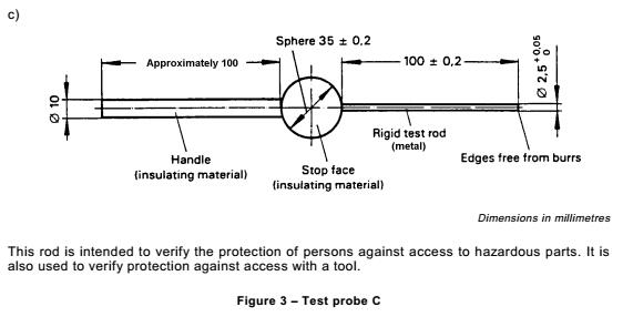 Que thử nghiệm IP kim loại kiểm tra bảo vệ chống tiếp xúc bộ phận nguy hiểm 9 Metal IP Testing Equipment Rod Test Protection Persons Against Hazardous Parts 0