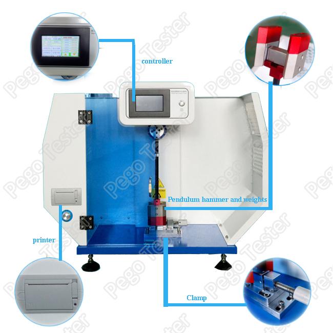 Máy thử độ bền va đập Izod cho nhựa ISO180 tích hợp máy in mini 9 Máy thử độ bền va đập Izod ISO180 cho nhựa tích hợp máy in mini