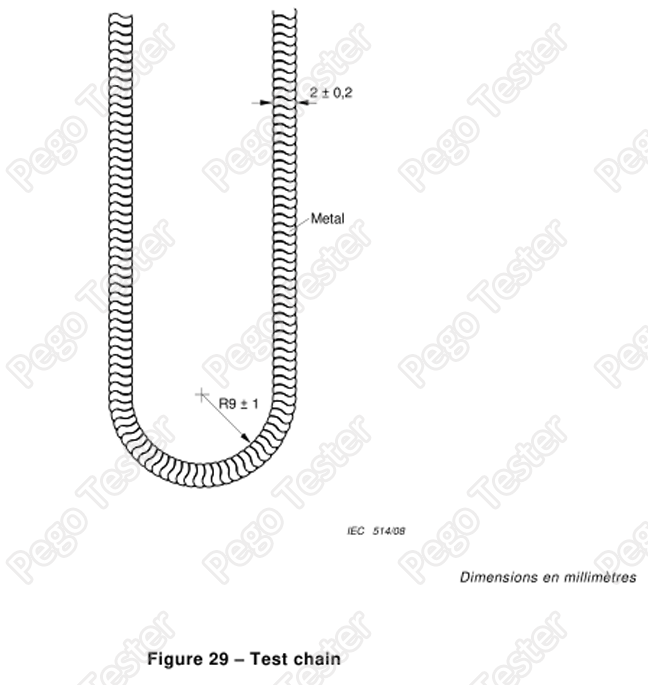 Luminaire Short Circuit Protection Test Chain 1.1m Length 2.5Ω/M±20% Resistance Value 0