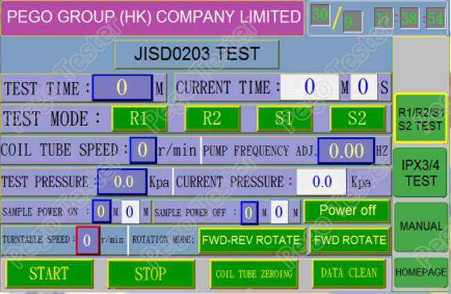 Buồng thử nghiệm phun nước chống thấm IPX3 IPX4 R1 R2 S1 S2 màn hình cảm ứng PLC 11 PLC Touch Screen IP Testing Equipment R1 R2 S1 S2 IPX3 IPX4 Water Spray Jet Test Chamber 1