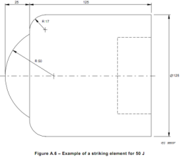 Búa thử va đập thẳng đứng bằng thép 50J IK07 IK20 tiêu chuẩn IEC60068-2-75 11 50J IK07 IK20 Vertical Impact Steel Hammers IEC60068-2-75 0