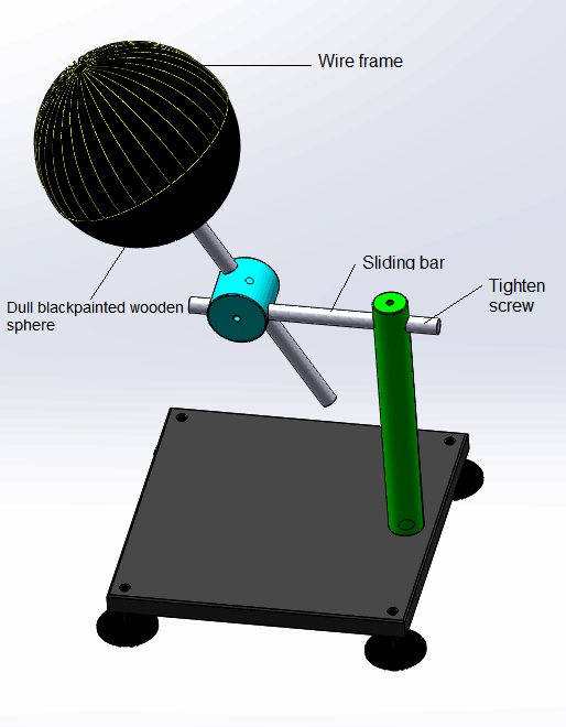 Thiết bị thử nghiệm máy sấy tóc IEC60335-2-23 quả cầu gỗ 8 Technical drawing of IEC60335-2-23 helmet-type hairdryer test equipment configuration