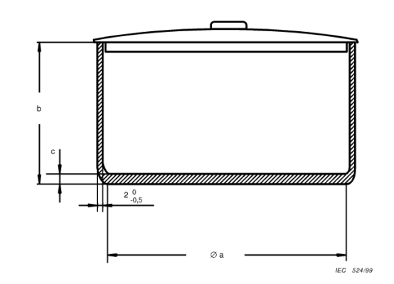 Nồi thử nghiệm bếp điện EN 60350-2 bằng thép carbon thấp 8 EN 60350-2 Low Carbon Steel Test Saucepan For Assessing The Ability Of Hotplate To Heat Water 0