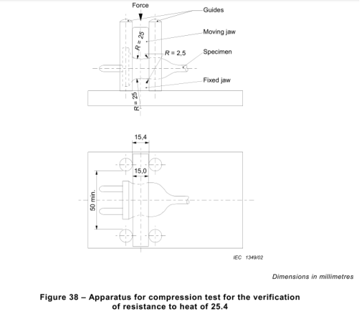 Thiết bị thử nghiệm nén kiểm tra khả năng chịu nhiệt IEC 60884-1 Figure 38 9 IEC 60884-1 Figure 38 Compression Test Apparatus For Verification Of Resistance To Heat 0