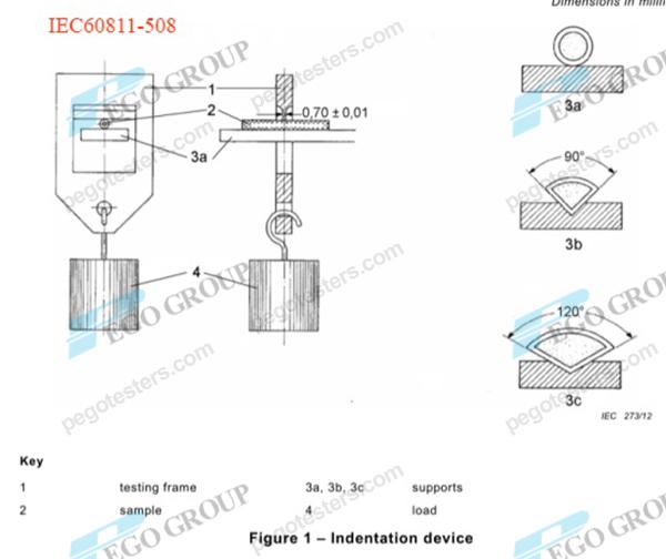 Thiết bị thử nghiệm ép lõm nhiệt độ cao 3 vị trí thử, lưỡi dao 0.7mm chuẩn IEC60811-508 8 Thiết bị thử nghiệm ép lõm vỏ bọc cáp IEC60811-508