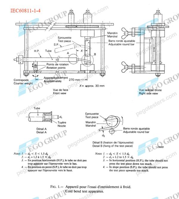Thiết bị thử nghiệm uốn lạnh cách điện cáp Φ2.5mm~Φ12.5mm trục uốn Φ4.0mm~Φ46mm 2~10 vòng 8 Thiết bị thử nghiệm uốn lạnh cách điện cáp cơ cấu trục uốn và dẫn hướng