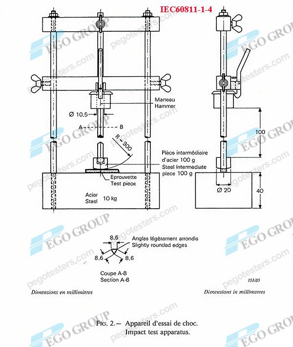 Máy thử va đập lạnh vỏ bọc cáp tiêu chuẩn IEC60811-1-4 và ISO6722-1 chiều cao 100mm 9 Cold Impact Test Apparatus - Front View