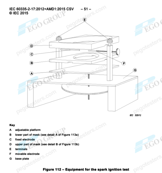 Thiết bị thử nghiệm đánh lửa tia lửa cho chăn điện 5-12KV, điện cực đồng, bệ nâng 10mm-100mm 7 Spark Ignition Test Equipment for Electric Blanket Safety Testing