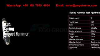 Spring Operated Hammer for Mechanical Impact Tests IK01 to IK07, 0.14J to 2J