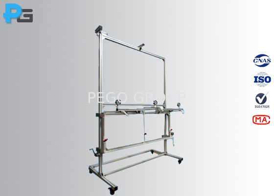 Water Spray Test Apparatus with Three Spray Head Mounted in a Water Supply Pipe Rack